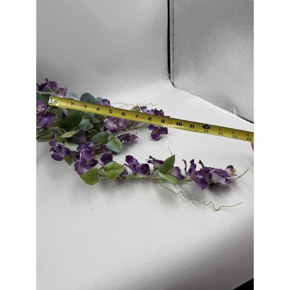 4 Pcs Artificial Hanging Hibiscus Purple Flowers Floral Arrangement